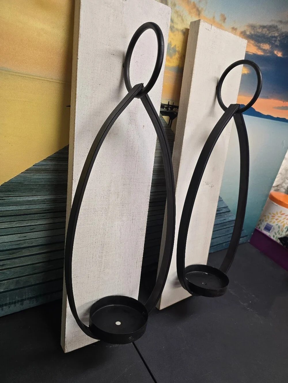 Hobby Lobby Black Metal Teardrop Hanging Candle Sconces